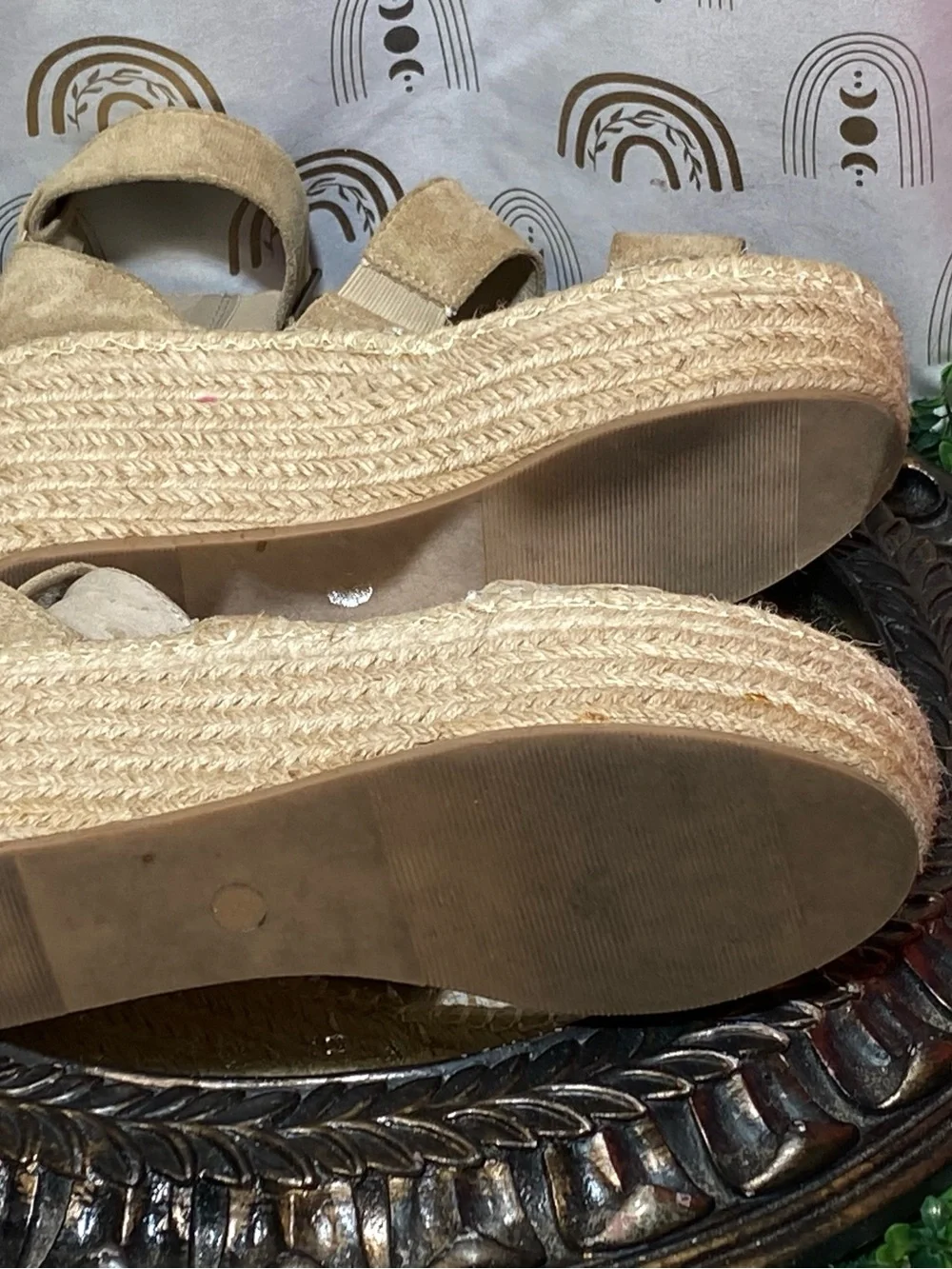 Coconuts by Matisse Tan Suede Espadrille Wedge Sandals